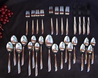 Vajilla vintage de 1959 - Oneida TWIN STAR - Betty Crocker - Servicio para cuatro personas - 30 piezas - Buen estado a muy buen estado