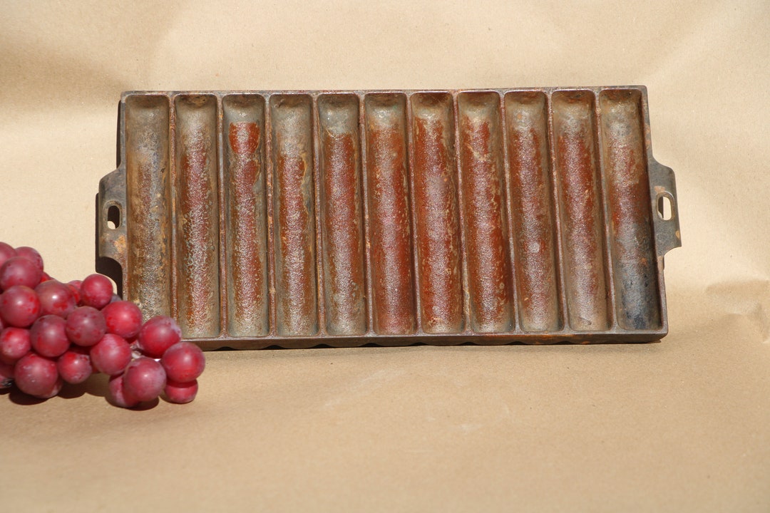 Antique Wagner E Breadstick Pan Old Cast Iron Bake Ware 15 X 7.25 in Good Condition Etsy