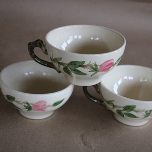 1941 - 1984 Vintage - Franciscan DESERT ROSE - Set of 3 Teacups ( 2 1/4") - Very Good Condition
