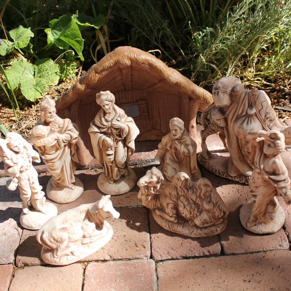 Ceramic Nativity Set Etsy