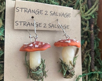 Amanita Muscaria mushroom earrings