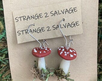 Toad Stool Mushroom Earrings