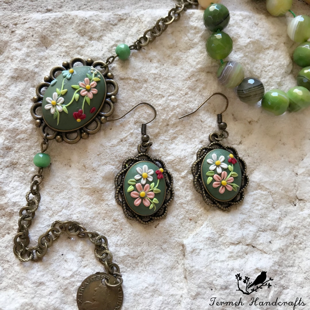 Boucles d'oreilles GAIA verte - NATURE BIJOUX