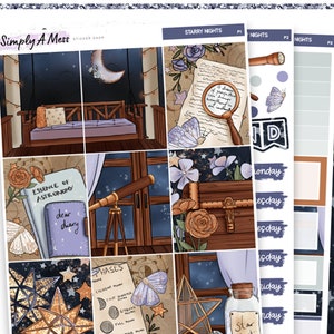 Starry Nights |  Vertical Weekly Planner Sticker Kit