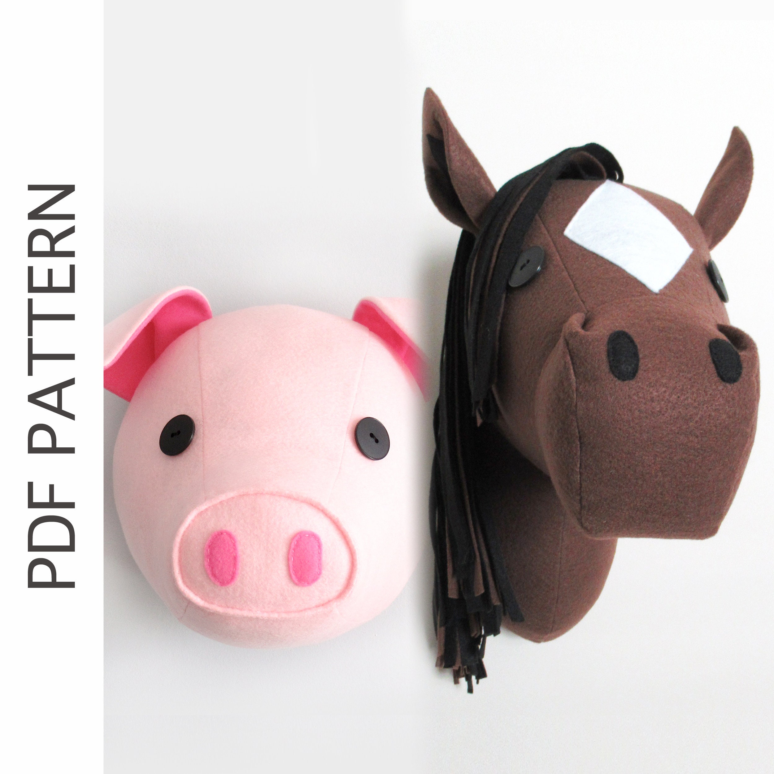 HORSE & PIG PDF Pattern With Instructions - Etsy