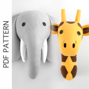 ELEPHANT & GIRAFFE PDF Patterns with Instructions