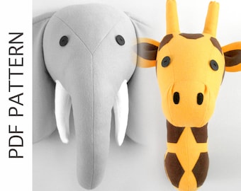 ELEPHANT & GIRAFFE PDF Patterns with Instructions