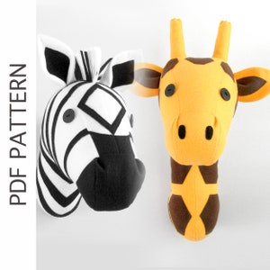 Patrones de CEBRA y JIRAFA en PDF con instrucciones