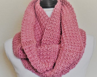 Infinity scarf, pink scarf, wraparound scarf, pink cowl, soft and warm cowl, pink wrap, Winter cowl, jeans cowl, jeans scarf, Fall scarf