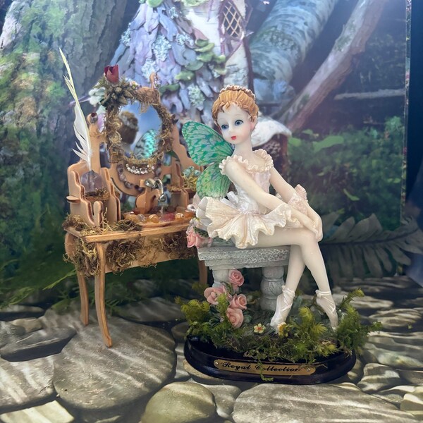 Fairy and Dressing Table, Fairy Garden, Fairies