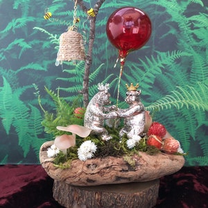 Teddy Bear Picnic, Fairy Garden Fun, Dollhouse, Diorama, Party, Balloon, Beehive, Bees