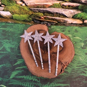 Mini Silver Star Wands: Whimsical Fairy Party Favors (3-inch)