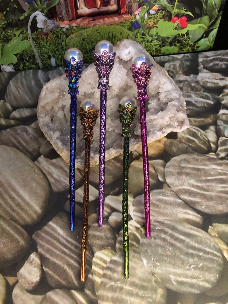 Fairy Wands 6 long, Scepter, Wizard Staff, Magical Wands, Crystal Wands, Staff image 2