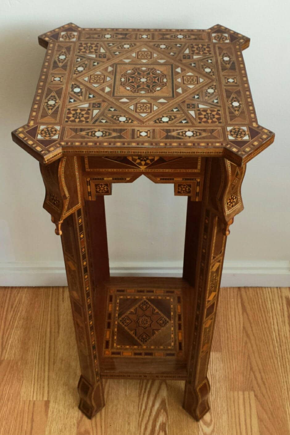 Side Table Inlaid Table Mosaic Syrian Table Marquetry Table