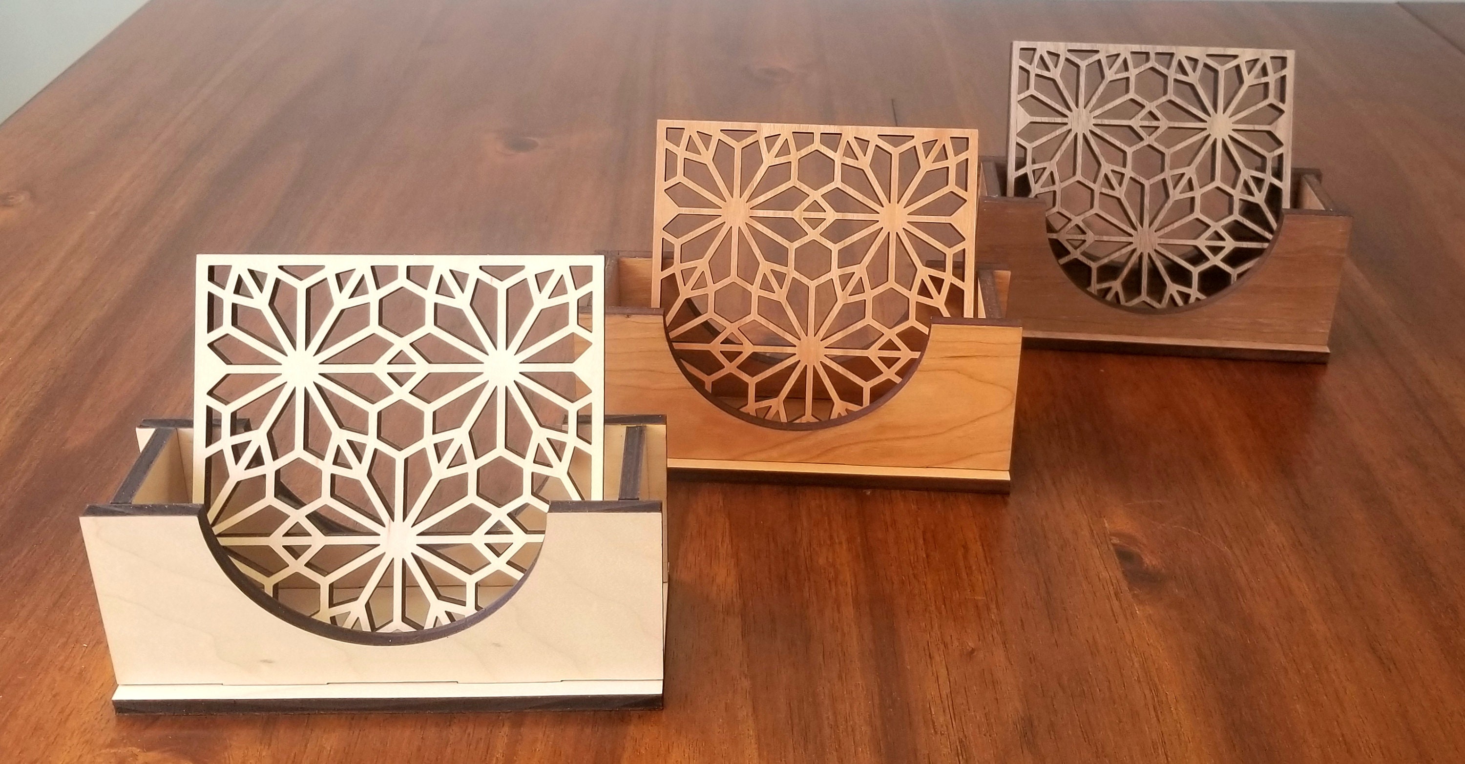 Coasters Set of 4 6 or 8 Modern Decorative Wooden Asian Etsy