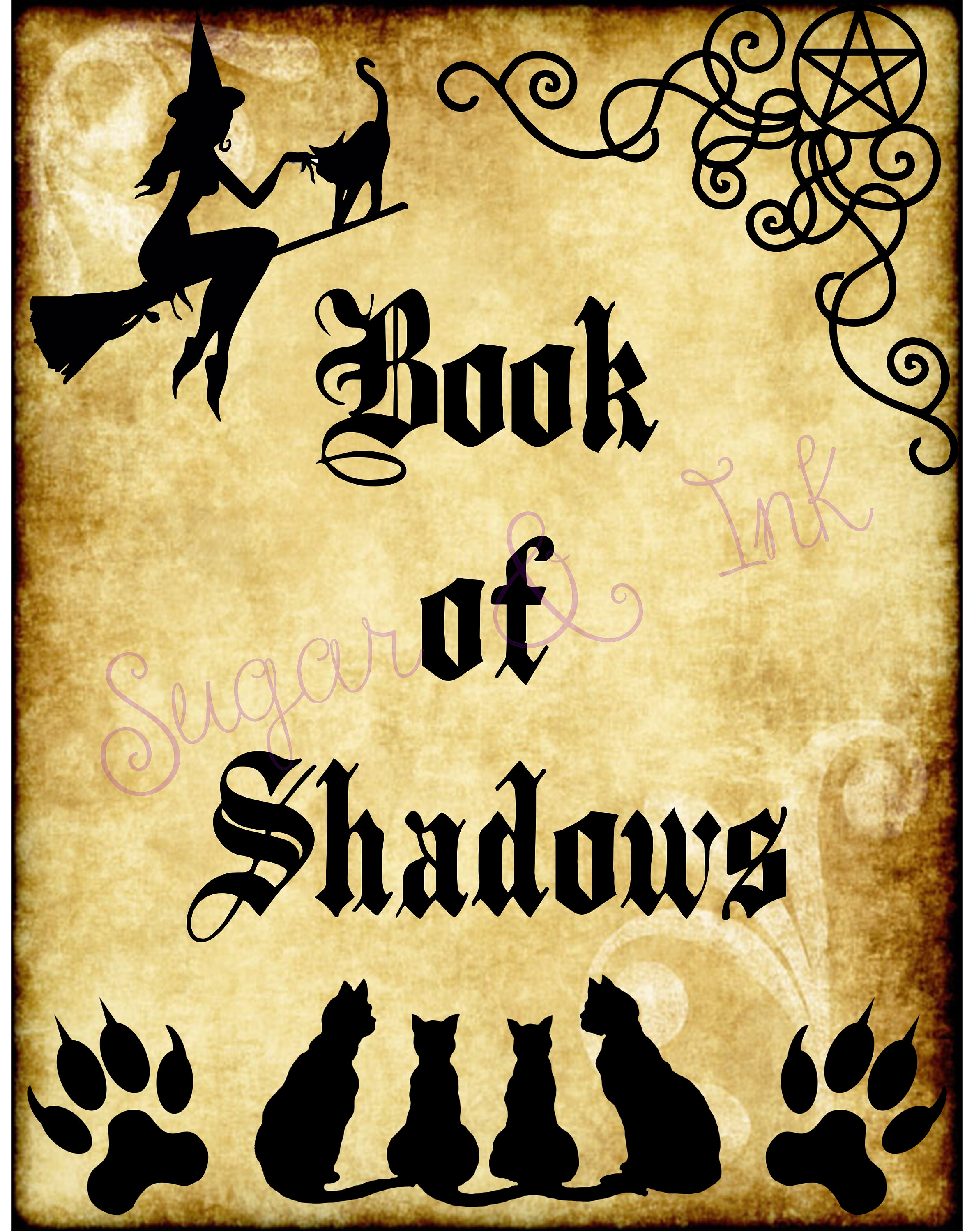 Book Of Shadows Title Pages Instant Download Etsy