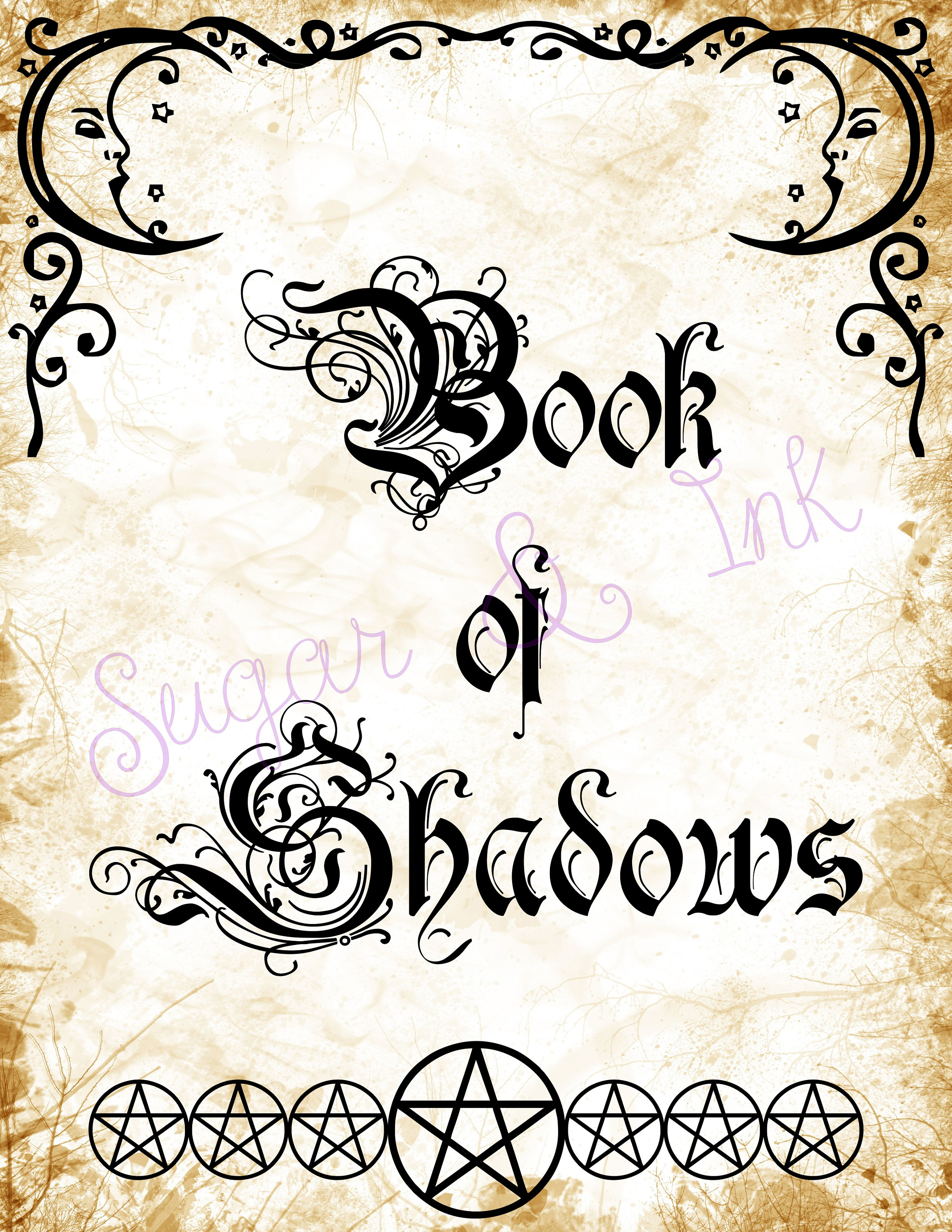 Book Of Shadows Title Pages Instant Download Etsy