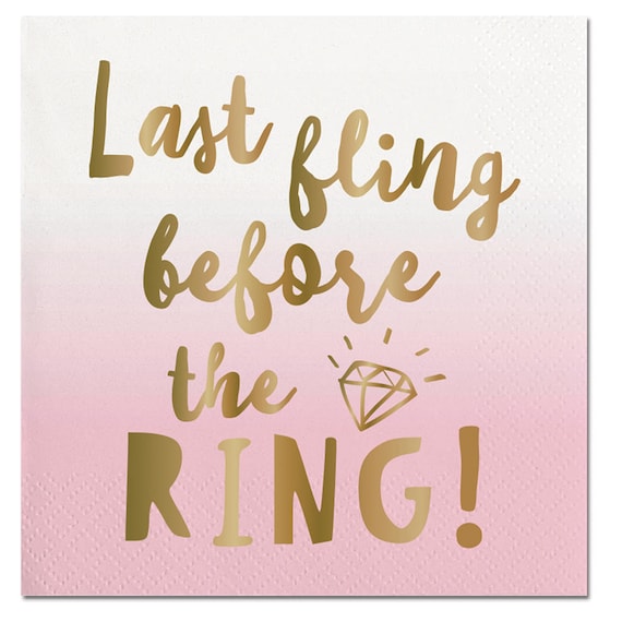 Decor Gold Party Decor One Last Fling Before The Ring Bachelorette Bachelorette Decor Bachelorette Party Party Real Foil