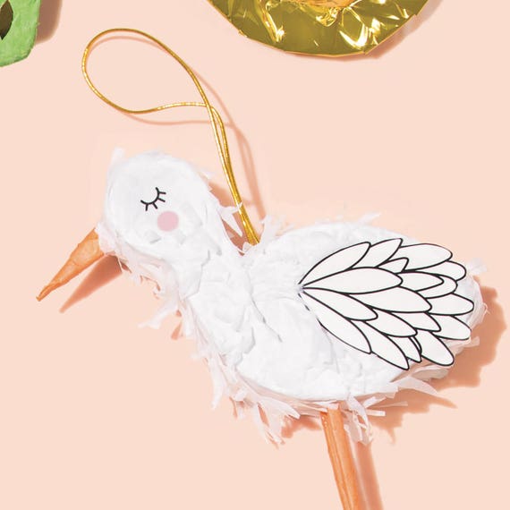Stork Pinata Mini Pinata Baby Shower Decorstork Decorparty Etsy