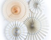 Ivory and Blush Fans, Ivory Party Fans, Blush Party Fans, Paper Party Fans, Blush Party Decor, Bridal Shower Decor, Blush and Ivory