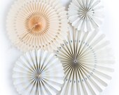 Ivory and Blush Fans, Ivory Party Fans, Blush Party Fans, Paper Party Fans, Blush Party Decor, Bridal Shower Decor, Blush and Ivory