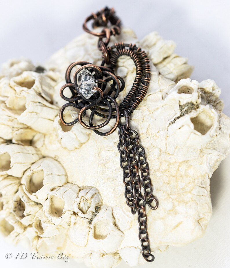 Natural Herkimer Diamond Heart Necklace Crazy Love Heart Necklace Raw Herkimer Diamond Necklace Gift For Her I Love You Heart Necklace