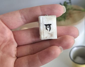 Op de Elder Scrolls geïnspireerde boekbedel, Mysterium Xarxes-bedel, gaming-sieraden
