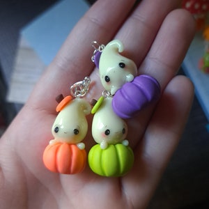 Kawaii pumpkin ghost charms