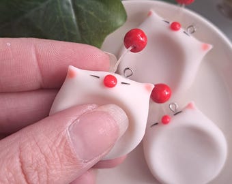 Moogle worry stone charm Keychain for anxiety relief