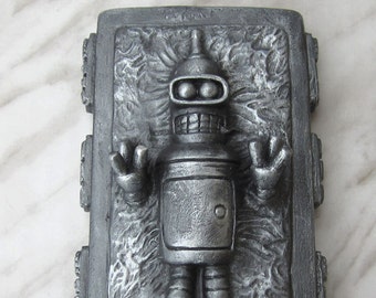 Bender frozen in carbonite robot futurama collectible figurine