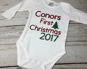 Personalized Christmas bodysuit, babys first christmas, my first christmas, baby bodysuit, baby shower gift