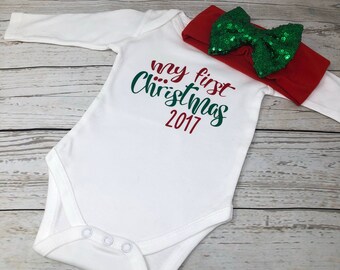 My First Christmas, Babys First Christmas, My First Christmas bodysuit, baby bodysuit, holiday bodysuit