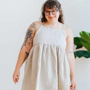 Handmade Linen Boxy Tank Babydoll Dress 100% Linen Medium Weight Multiple Color Options One Size Fits Most Small X Large image 4