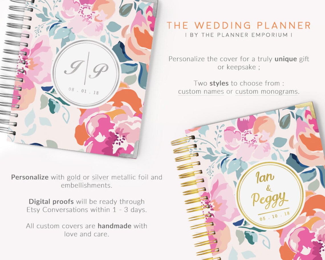 The Wedding Planner Floral and Custom Handmade Keepsake Book Etsy