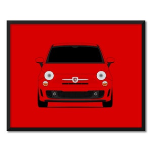 Fiat 500 (Turbo) (2013-2019) Inspired Car Poster Print Wall Art Decor CX1 (Unframed)