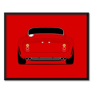 Ferrari 250 GTO (1962-1964) (Rear) Inspired Car Poster Print Wall Art Decor CX1 (Unframed)