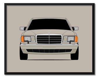 Mercedes-Benz 560 SEL W126 (1986-1991) Car Poster Print Wall Art Decor CX1 (Unframed)