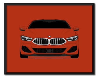 Affiche de voiture BMW Série 8 (2018-2022) G14 G15 G16, impression d'art mural CX1 (sans cadre)
