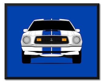 フォード マスタング II コブラ (1974-1978) カーポスタープリント