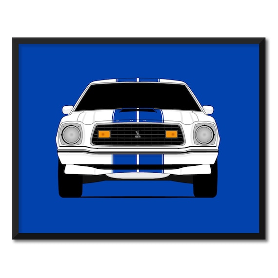 Ford Mustang II Cobra (1974-1978) Car Poster Print Wall Art Decor