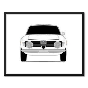 Alfa Romeo Giulia Sprint GT Veloce 105 (1965-1968) Inspired Car Poster Print Wall Art Decor CX1 (Unframed)