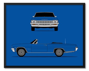 1964 シボレー インパラ ブループリント ポスター 18