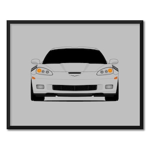 Chevy Corvette C6 Grand Sport (2010-2013) 6th Generation Inspired Car Poster Print Wall Art Decor CX1 (Unframed)
