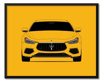 Maserati Ghibli (2019-aujourd'hui) Impression d'art mural, impression d'art déco murale CX1 (sans cadre)