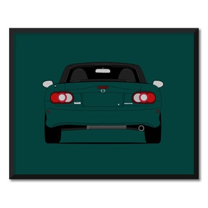 Mazda Miata MX-5 NB (1998-2005) (Rear) Inspired Car Poster Print Wall Art Decor Roadster JDM CX1 (Unframed)