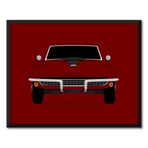 Chevy Corvette C2 (1967) 2nd Generation Inspired Car Poster Print Wall Art Decor CX1 (Unframed)