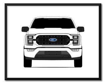 Ford F-150 XL (2021-2023) Gen 14, impression d'art mural, impression d'art déco CX1 (sans cadre)