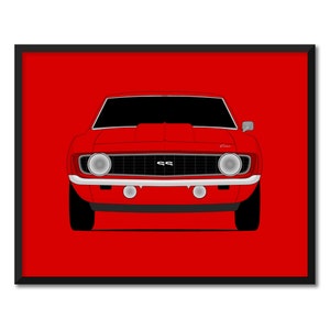 Chevy Camaro SS 1969 1st Generation Inspired Car Poster Print Wall Art Decor CX1 (Unframed)