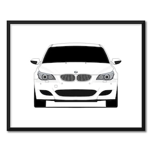 BMW M5 E60 (2005-2010) Inspired Car Poster Print Wall Art Decor BMW M Power CX1 (Unframed)