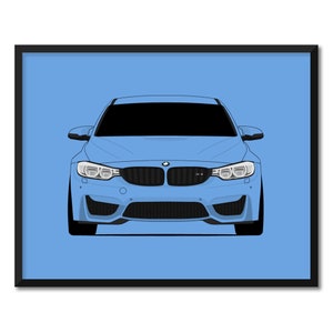 BMW M3 F80 (2014-2017) Inspired Car Poster Print Wall Art Decor BMW M Power CX1 (Unframed)